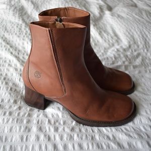 Timberland Alyse Cognac Leather Heeled Ankle Boot